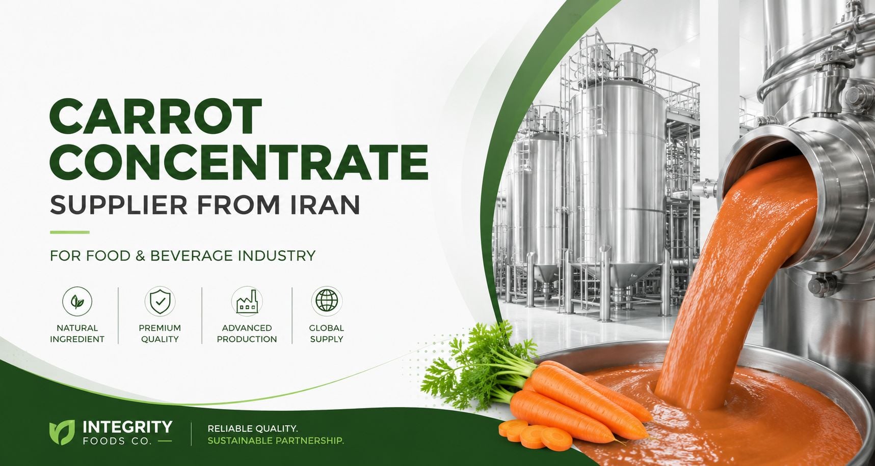 Carrot Concentrate Supplier from Iran for Food and Beverage Industry banner