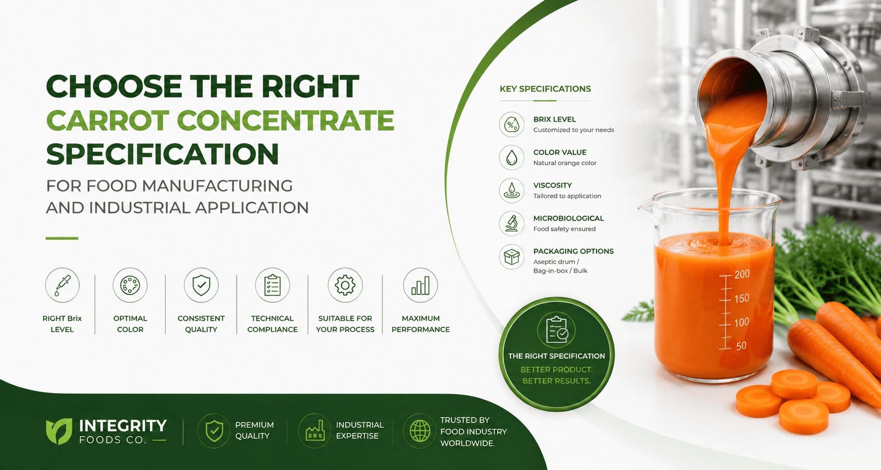 Choose the Right Carrot Concentrate Specification for Food Manufacturing and Industrial Application
